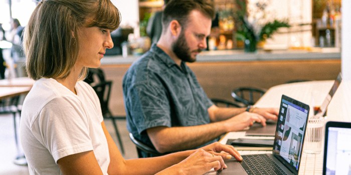 due persone che lavoro al pc